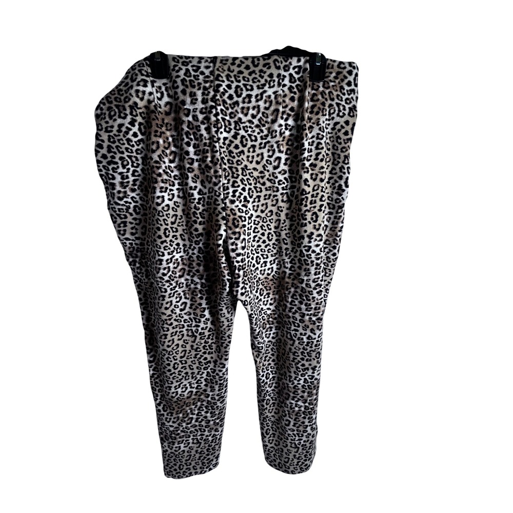 Chico's Leopard Print Tapered Pants Size 3.5 (18) Brown Animal Print Women